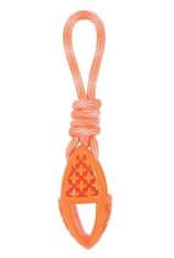Zolux Igrača za pse TPR SAMBA ovalna z vrvjo oranžna