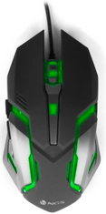 NGS GMX-100 gaming miška, LED, 1,4 m, USB, črna