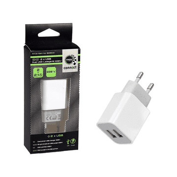 FINISH LINE HIŠNI POLNILEC 220V 2 x USB, 2.1 A