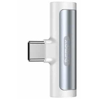 REMAX 2 v 1 USB-C polnilni in avdio adapter, bel (RL-LA03a) - odprta embalaža