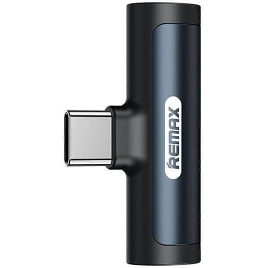 REMAX 2 v 1 USB-C polnilni in avdio adapter, črn (RL-LA03a)