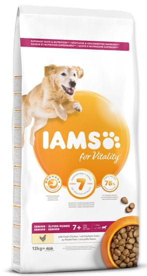 IAMS hrana za pse Dog Senior Large Chicken, 12 kg