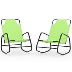 Vidaxl Gugalni ležalnik 2 kosa zelen jeklo in tekstil