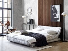 Beliani Srebrna žametna postelja 180x200 cm AVIGNON