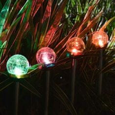Polux Solarna LED vrtna svetilka ŽOGA 8cm v zemljo RGB