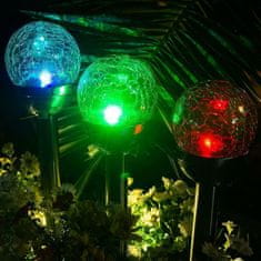 Polux 3x Solarna vrtna svetilka LED na zemljo OKRASNA KROGLA RGB