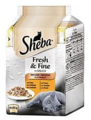 Sheba Fresh & Fine vrečke za odrasle mačke izbor perutnine v soku, 6 x 50 g