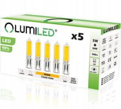 LUMILED 5x LED žarnica G9 CAPSULE 5W = 50W 560lm 3000K Toplo bela 360°