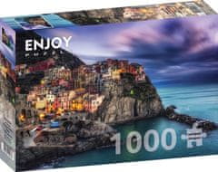 ENJOY Puzzle Manarola v mraku, Cinque Terre, Italija 1000 kosov