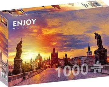 ENJOY Puzzle Karlov most ob sončnem zahodu, Praga 1000 kosov