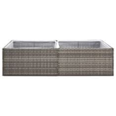 Vidaxl Vrtno cvetlično korito sivo 157x80x40 cm poli ratan