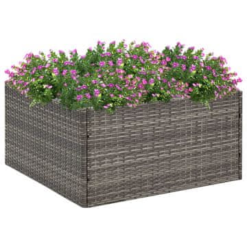 Vidaxl vidaXL Vrtno korito, sivo, 80x80x40 cm, PE ratan