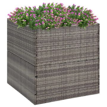 Vidaxl vidaXL Vrtno korito, sivo, 80x80x80 cm, PE ratan