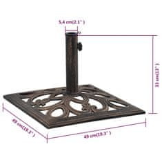 shumee Stojalo za senčnik bronasto 12 kg 49 cm lito železo