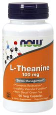 NOW Foods L-Theanine 100 mg, Theanine z listi zelenega čaja, 90 kapsul