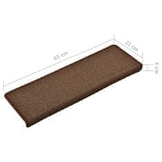 Vidaxl Preproge za stopnice 15 kosov 65x25 cm rjave