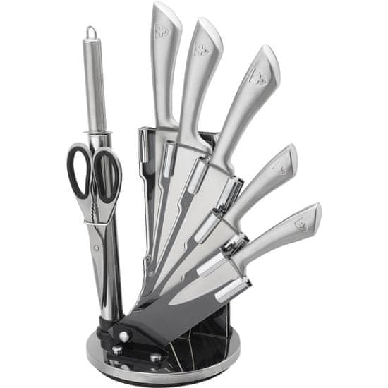 Northix Komplet nožev z vrtljivim stojalom - 7 delov