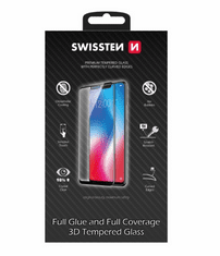 SWISSTEN 3D Full Glue zaščitno steklo za Samsung Galaxy S22 5G, črno