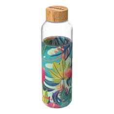 QUOKKA FLOW Steklena steklenica s silikonsko površino TROPICAL, 660ml, 40000