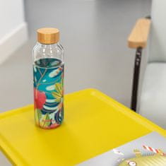 QUOKKA FLOW Steklena steklenica s silikonsko površino TROPICAL, 660ml, 40000