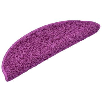 Vidaxl Stopniščne preproge 15 kosov 56x17x3 cm vijolične polkrožne