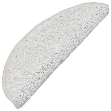 Vidaxl Stopniščne preproge 15 kosov 65x21x4 cm bele polkrožne velike