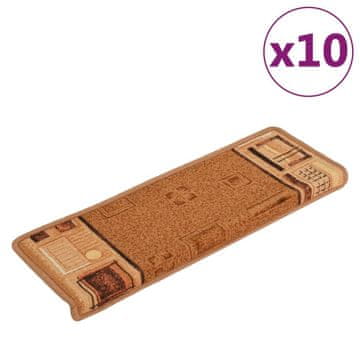 Vidaxl Samolepilne preproge za stopnice 10 kosov 65x21x4 cm bež