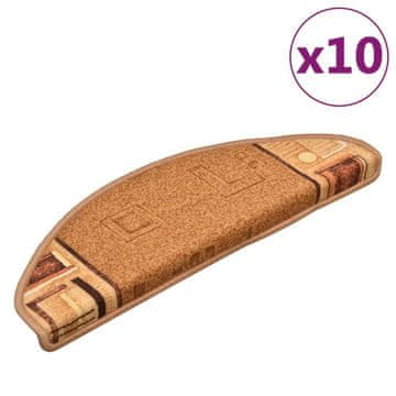Vidaxl Samolepilne preproge za stopnice 10 kosov 65x21x4 cm bež