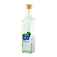 Kovovýroba Jeníkov Steklena steklenica 1000ml MARASKA s pokrovom ŠVESTKA
