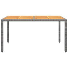 Vidaxl Vrtna miza 150x90x75 cm akacijev les in poli ratan siva