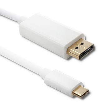 Qoltec DisplayPort alternativni način | USB 3.1 tip C moški | Displayport moški | 5K | 1 m