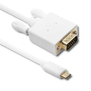 Qoltec USB 3.1 tip C moški/VGA moški kabel | FULL HD | Alternativni način | 2 m