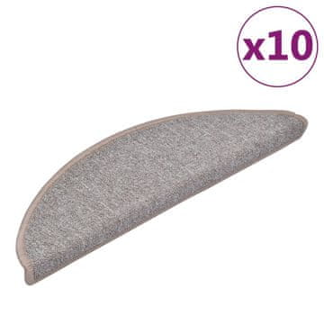 Vidaxl Stopniščne preproge 10 kosov 56x17x3 cm svetlo rjave polkrožne