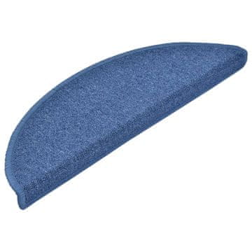 Vidaxl Stopniščne preproge 15 kosov 56x17x3 cm modre polkrožne