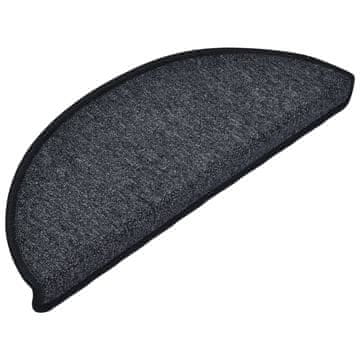 Vidaxl Stopniščne preproge 15 kosov 65x24x4 cm antracitne polkrožne velike