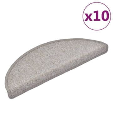 Vidaxl Stopniščne preproge 10 kosov 65x24x4 cm taupe polkrožne velike