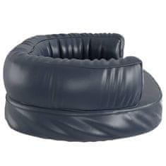 Vidaxl Ergonomska pasja postelja iz pene tem. modra 60x42 cm um. usnje