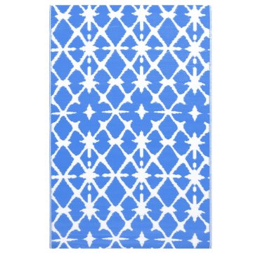 Vidaxl Zunanja preproga ARAKIL modra in bela 190x290 cm PP