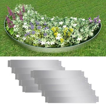 Vidaxl Set 10 kosov ograde iz fleksibilnega pocinkanega jekla 100 x 15 cm