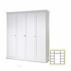 KONDELA Garderobna omara Paris 75354 4D - bela