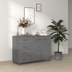 Vidaxl Komoda, temno siva, 113x40x80 cm, masivni borov les