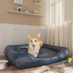 Vidaxl Pasja postelja temno modra 105x80x25 cm umetno usnje