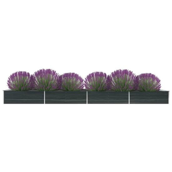 Vidaxl Visoka greda pocinkano jeklo 600x80x45 cm antracitna