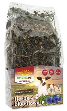NATURE LAND Botanical zelišča z modrimi cvetovi za manjše glodavce, 4x 100 g