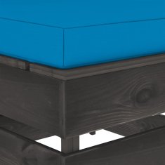 Vidaxl Sekcijski tabure z blazino siv impregniran les
