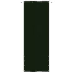 Greatstore Zaslon za balkon, temno zelen, 80x240 cm, tkanina Oxford