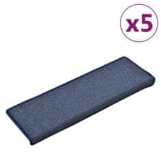 Vidaxl Preproge za stopnice 5 kosov 65x25 cm modre