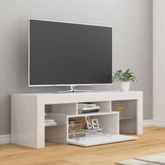 Vidaxl TV omarica z LED lučkami visok sijaj bela 120x35x40 cm