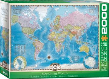 EuroGraphics Puzzle Zemljevid sveta 2000 kosov