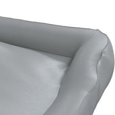 Greatstore Pasja postelja svetlo siva 80x68x23 cm umetno usnje